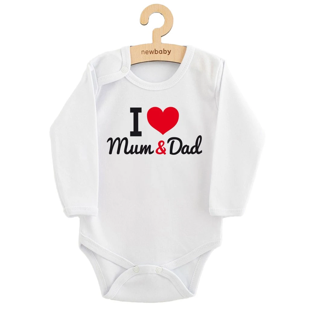 Body s potiskem New Baby I Love Mum and Dad, vel. 74 (6-9m)