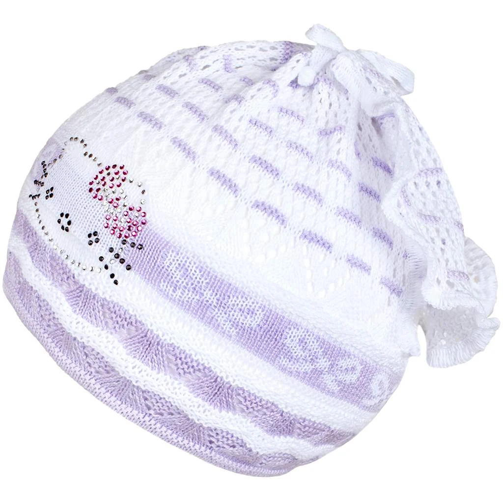 Pletená čepička-šátek New Baby kočička fialová, vel. 104 (3-4r)