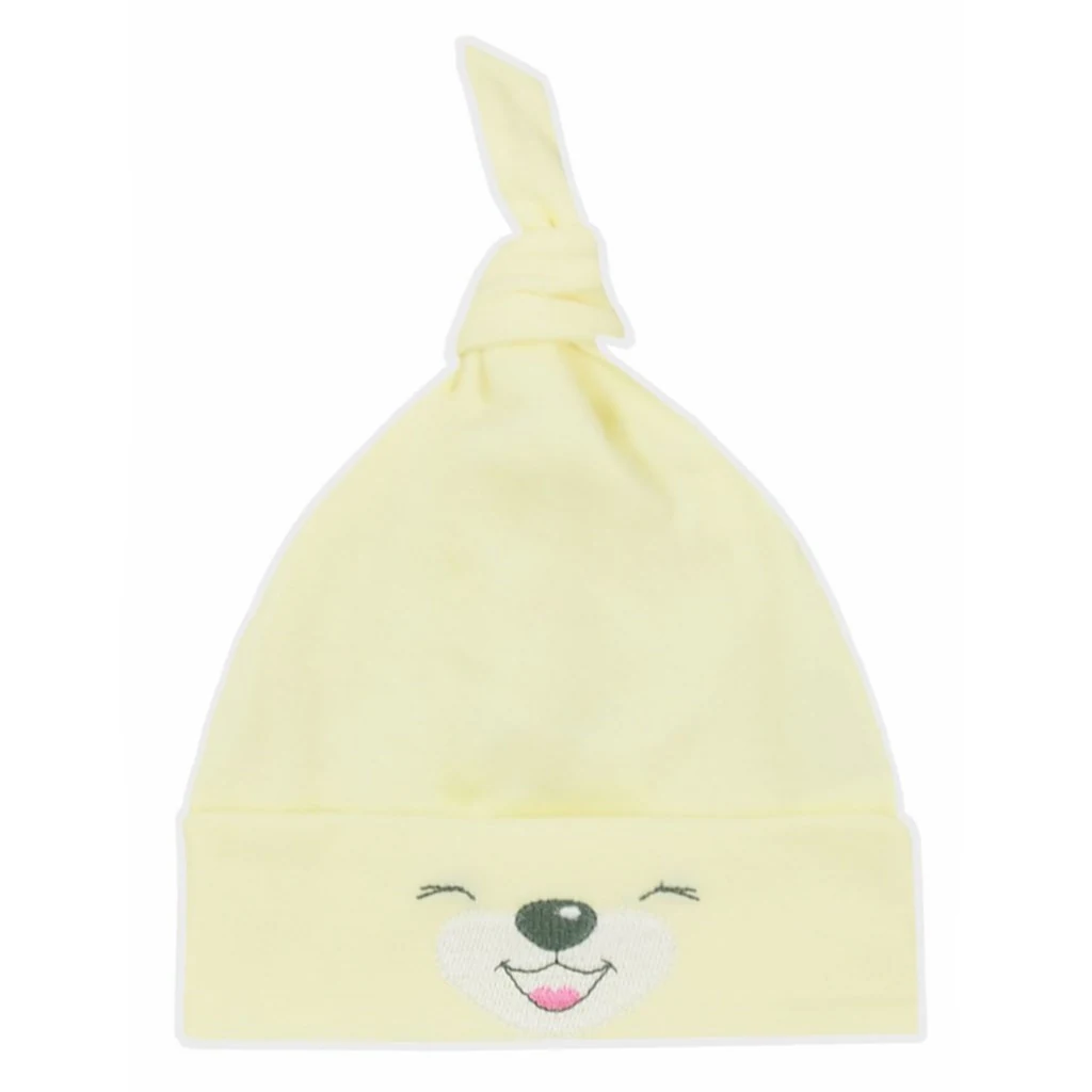 Bavlněná kojenecká čepička Bobas Fashion Lucky žlutá, vel. 62 (3-6m)