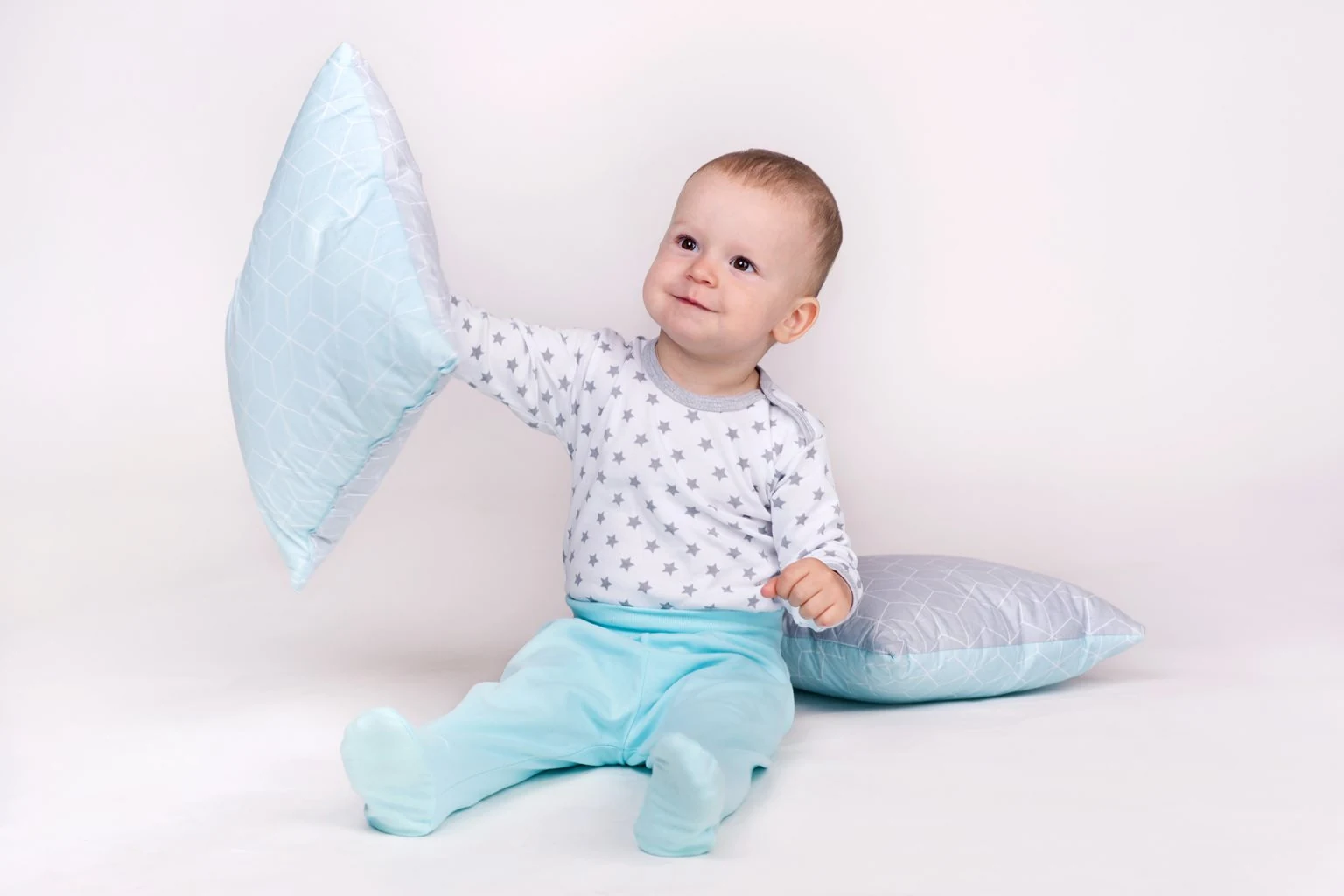 Kojenecká košilka New Baby Classic II šedá s hvězdičkami, vel. 56 (0-3m)