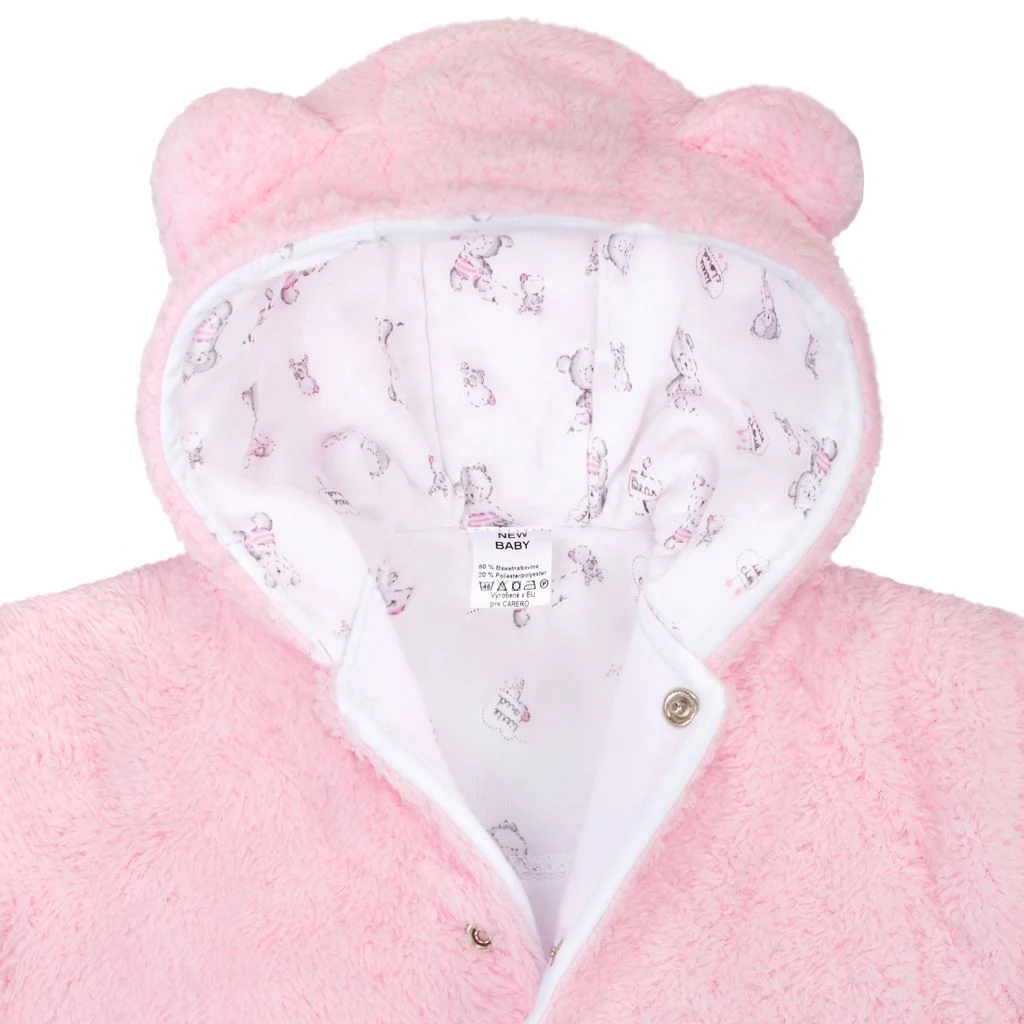 Zimní kabátek New Baby Nice Bear růžový, vel. 74 (6-9m)