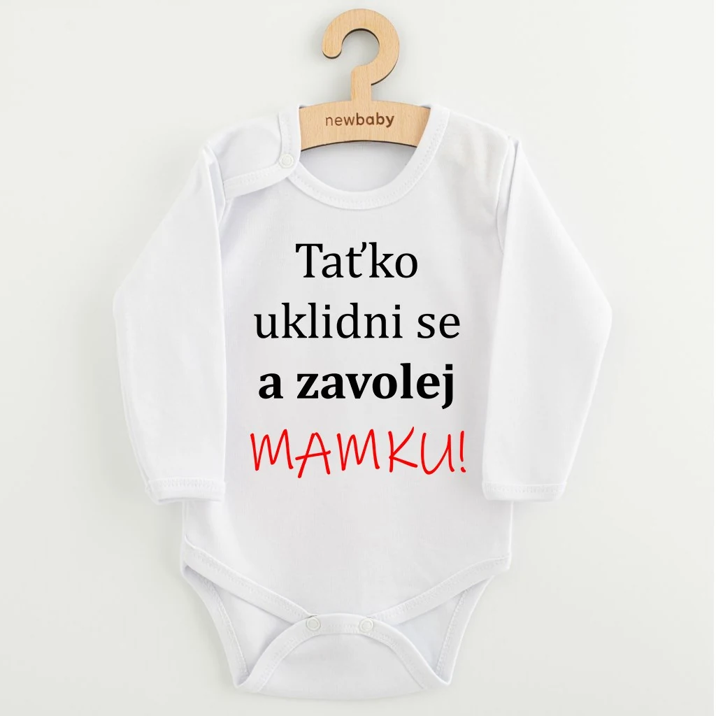 Body s potiskem New Baby a zavolej MAMKU!, vel. 62 (3-6m)
