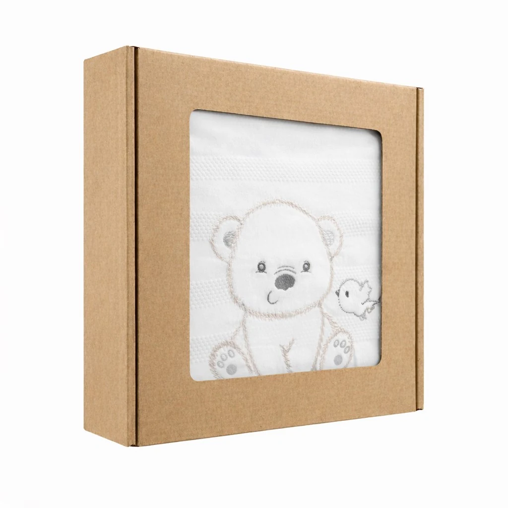 Kojenecká soupravička do porodnice New Baby Sweet Bear bílá, vel. 56 (0-3m)