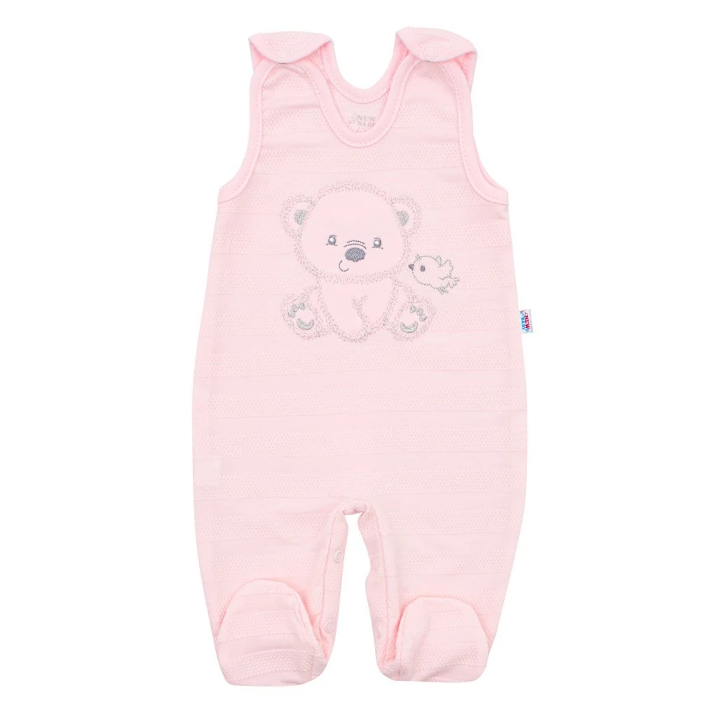 Kojenecká soupravička do porodnice New Baby Sweet Bear růžová, vel. 56 (0-3m)