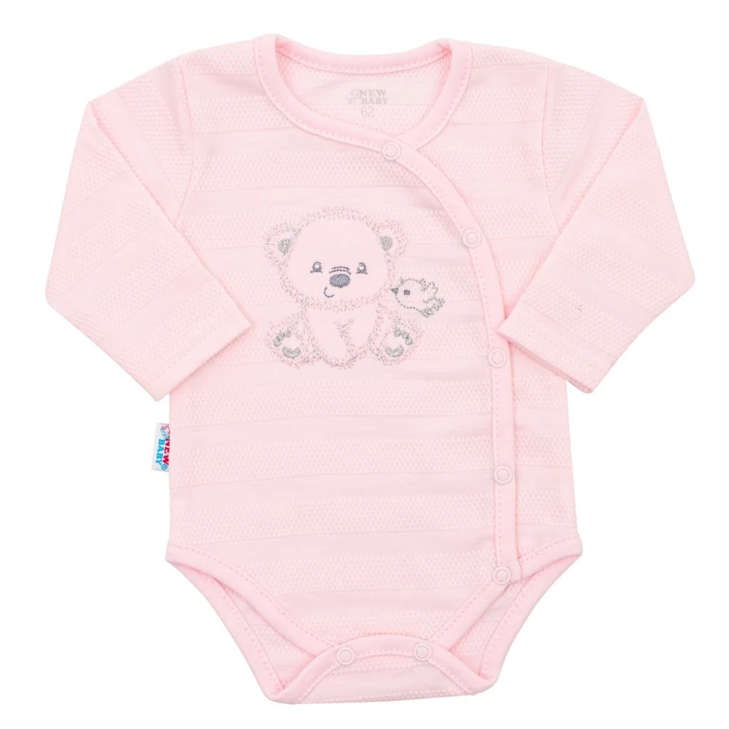 Kojenecká soupravička do porodnice New Baby Sweet Bear růžová, vel. 56 (0-3m)
