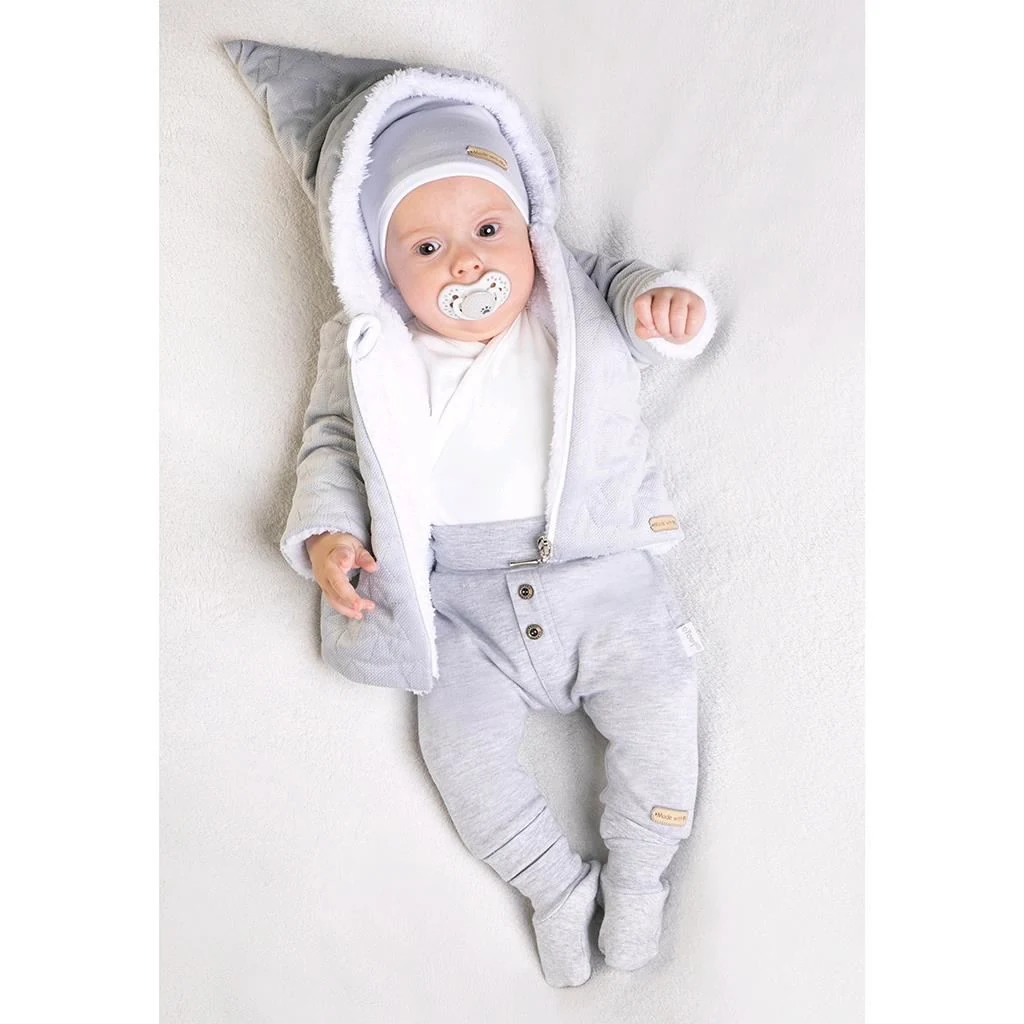 Zimní kojenecký kabátek s čepičkou Nicol Kids Winter modrý, vel. 56 (0-3m)