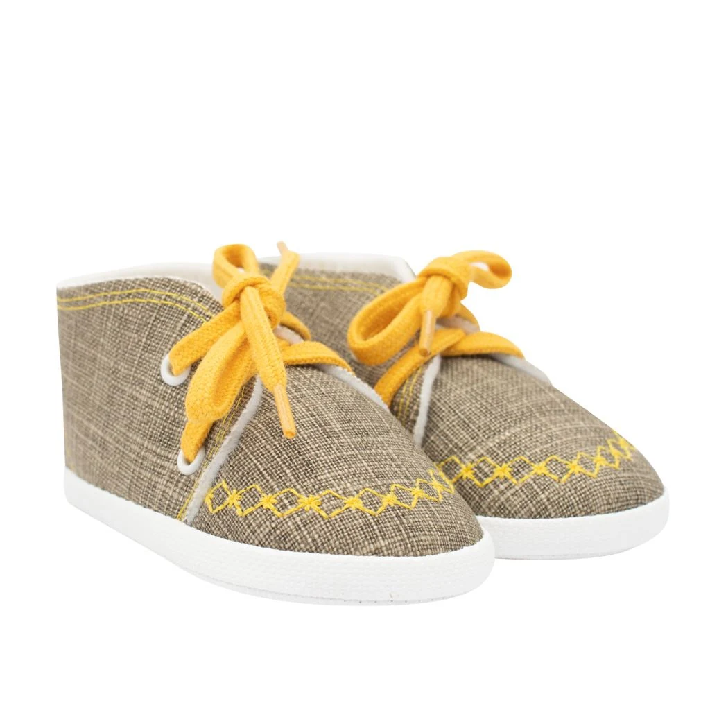 Kojenecké capáčky tenisky New Baby jeans mustard 0-3 m, vel. 116/122