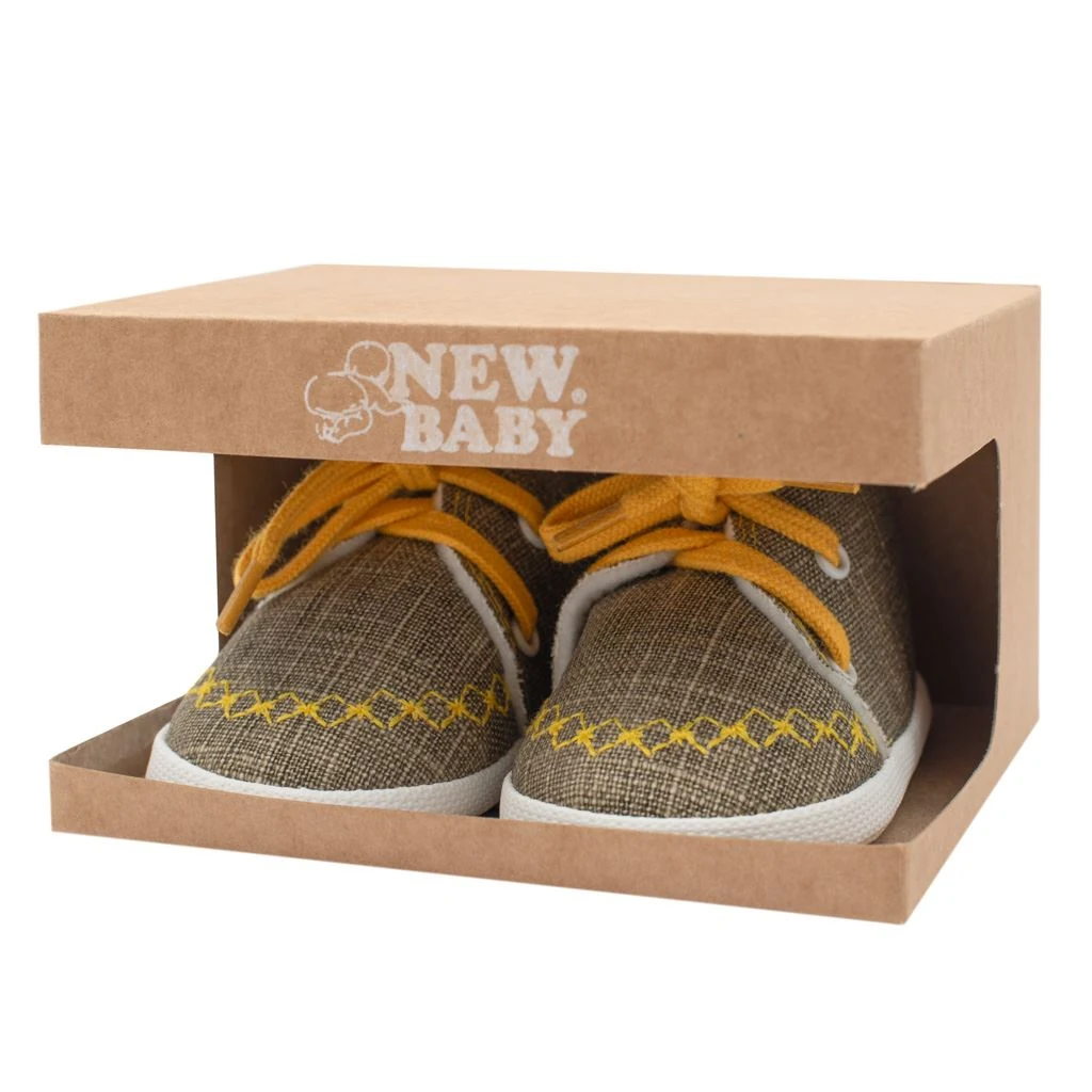 Kojenecké capáčky tenisky New Baby jeans mustard 0-3 m, vel. 116/122