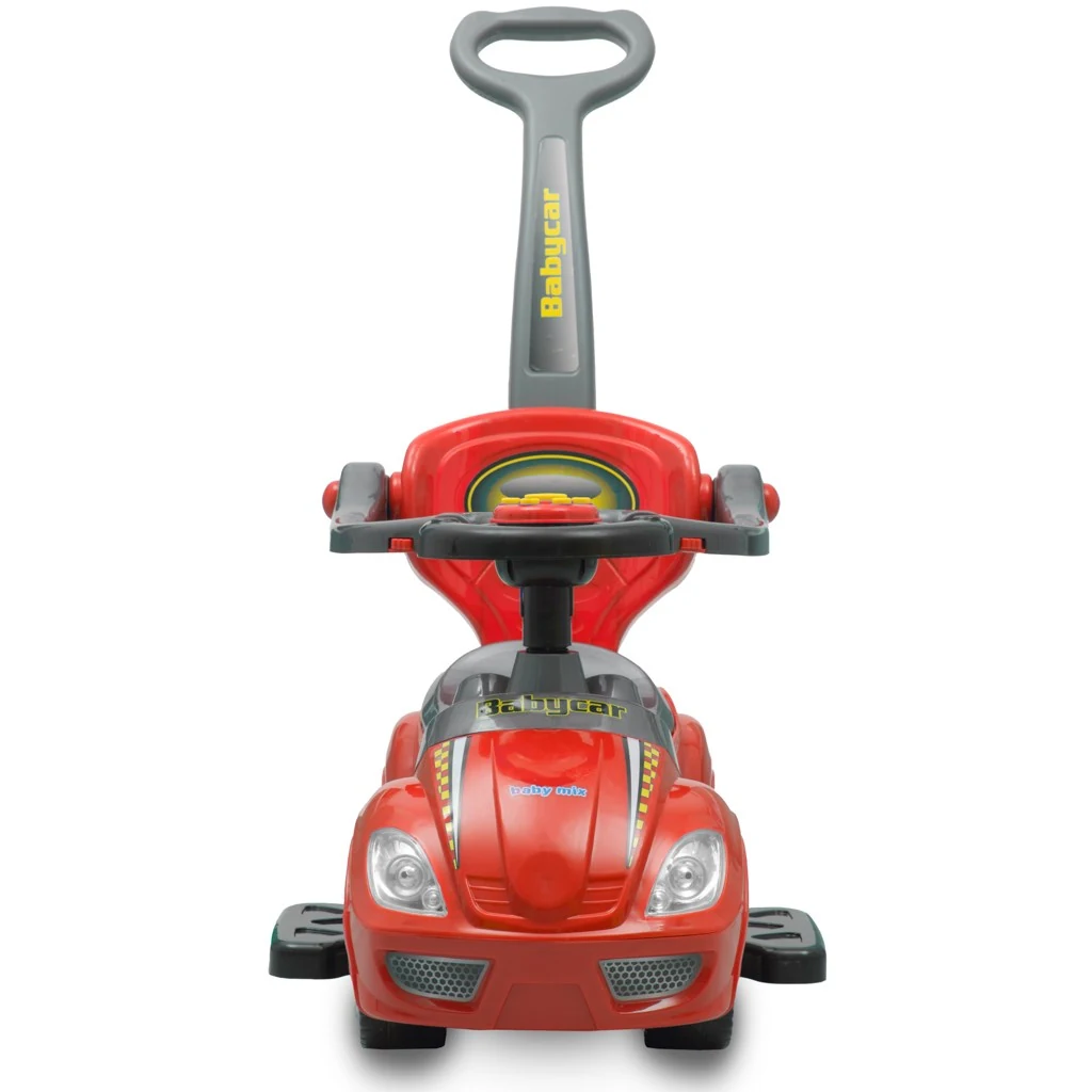 Dětské odrážedlo s vodící tyčí 3v1 Baby Mix Mega Car červené
