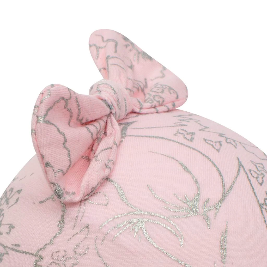 Kojenecká bavlněná čepička s mašličkou New Baby NUNU růžová, vel. 68 (4-6m)