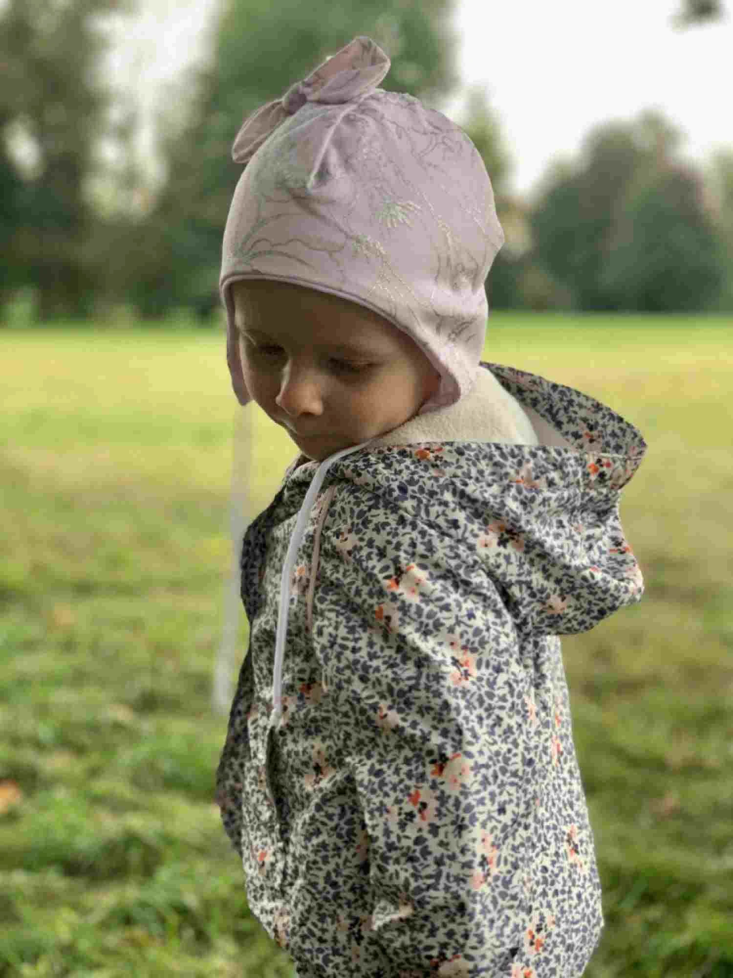 Kojenecká bavlněná čepička s mašličkou New Baby NUNU růžová, vel. 68 (4-6m)