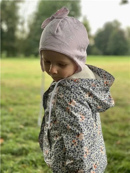 Kojenecká bavlněná čepička s mašličkou New Baby NUNU bílá, vel. 74 (6-9m)