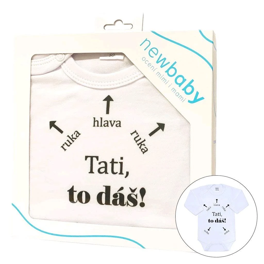 Body s potiskem New Baby Tati, to dáš! - dárkové balení, vel. 80 (9-12m)