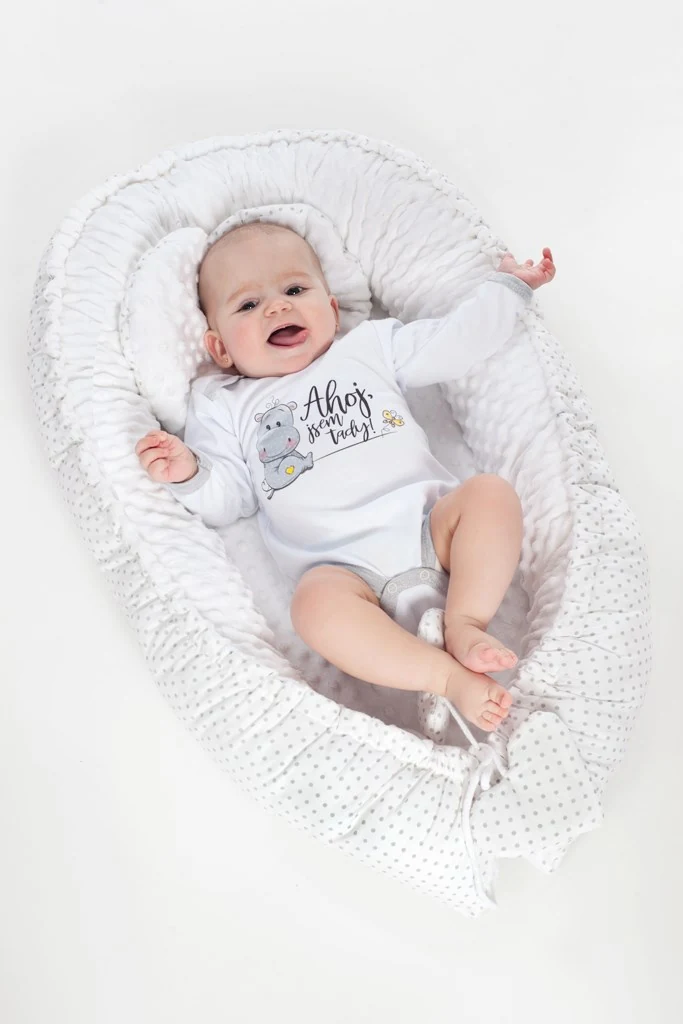 Body s potiskem New Baby Ahoj, jsem tady! - dárkové balení, vel. 86 (12-18m)