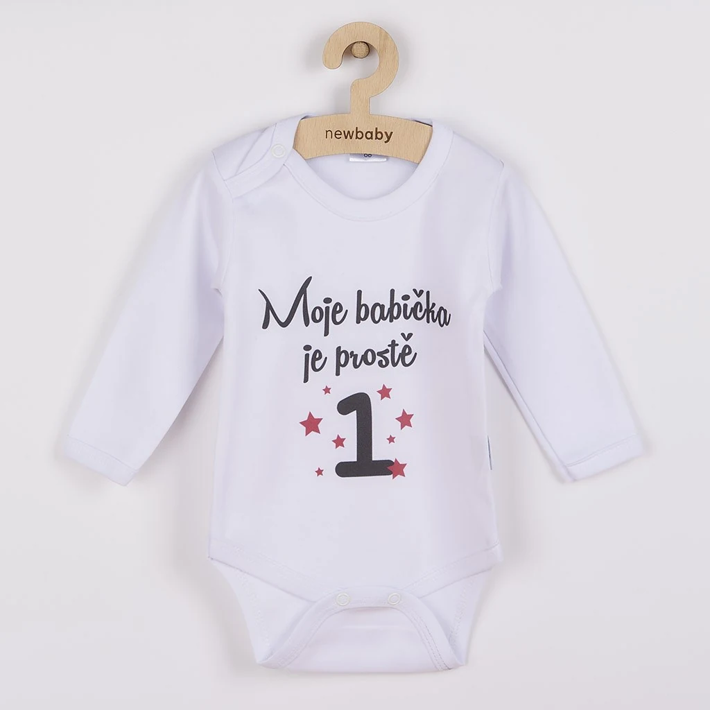 Body s potiskem New Baby Moje babička je prostě jednička - dárkové balení, vel. 86 (12-18m)