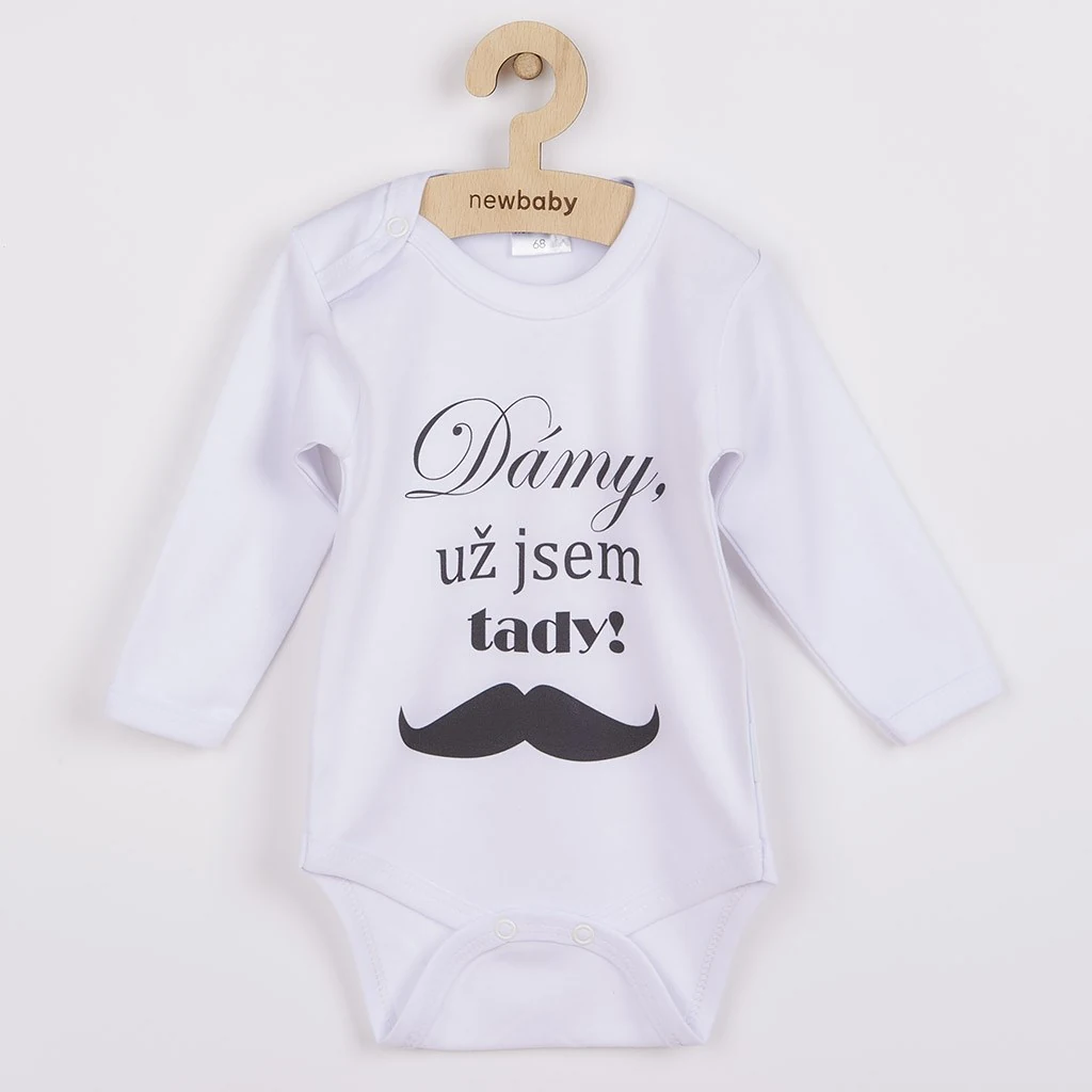 Body s potiskem New Baby Dámy, už jsem tady! - dárkové balení, vel. 86 (12-18m)