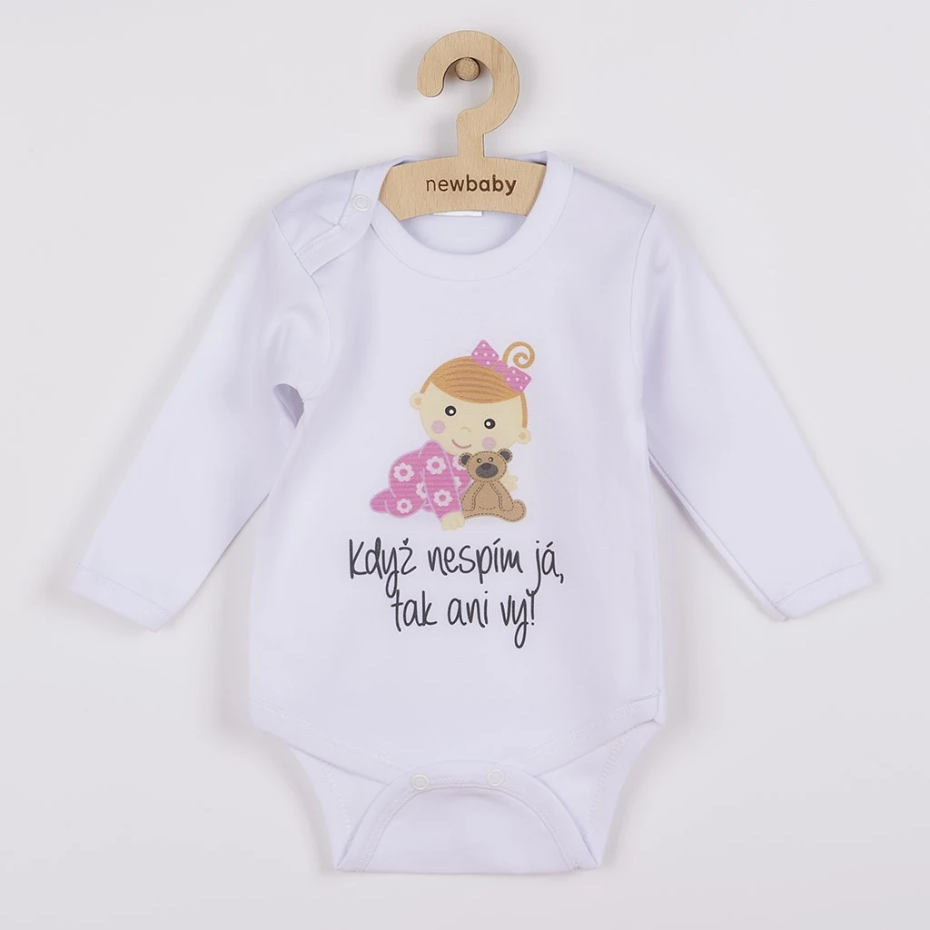Body s potiskem New Baby Když nespím já, tak ani vy - dárkové balení, vel. 86 (12-18m)