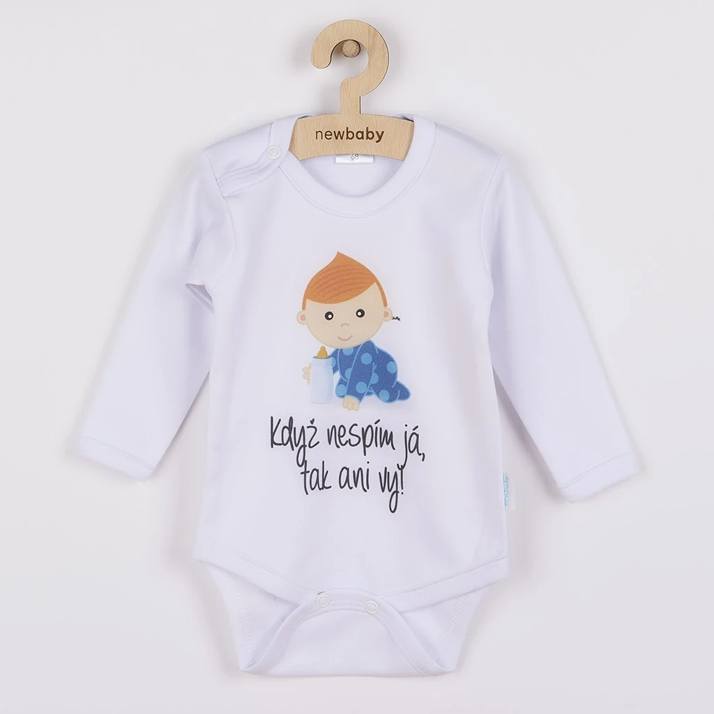 Body s potiskem New Baby Když nespím já, tak ani vy - dárkové balení, vel. 86 (12-18m)