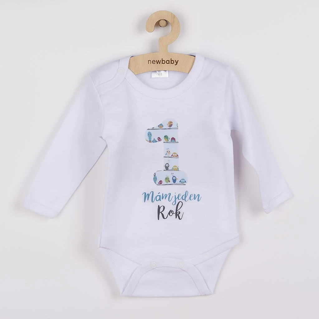 Body s potiskem New Baby Mám jeden Rok - dárkové balení, vel. 80 (9-12m)