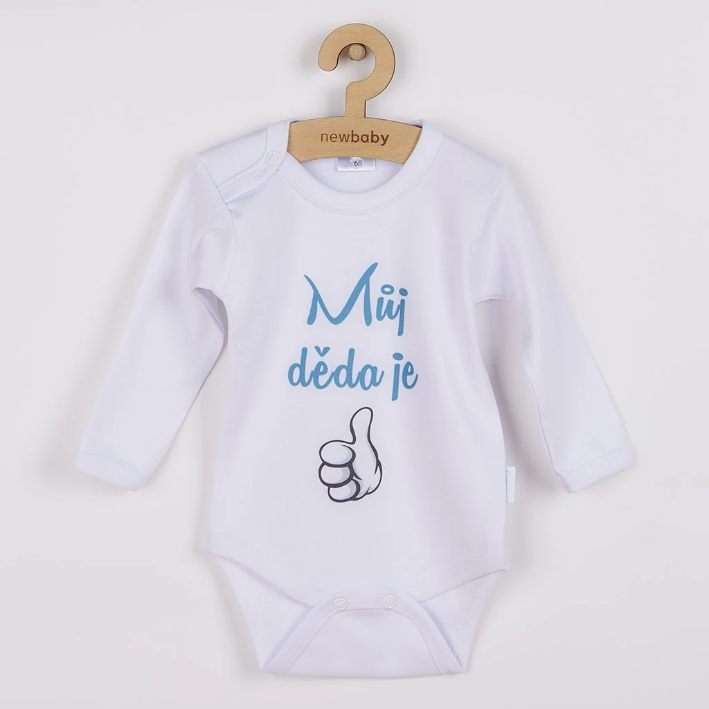 Body s potiskem New Baby Můj děda je jednička - dárkové balení, vel. 50