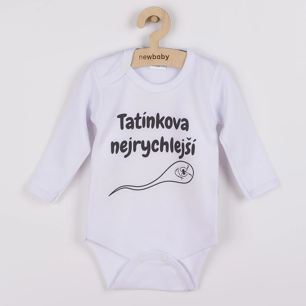 Body s potiskem New Baby Tatínkova nejrychlejší - dárkové balení, vel. 74 (6-9m)