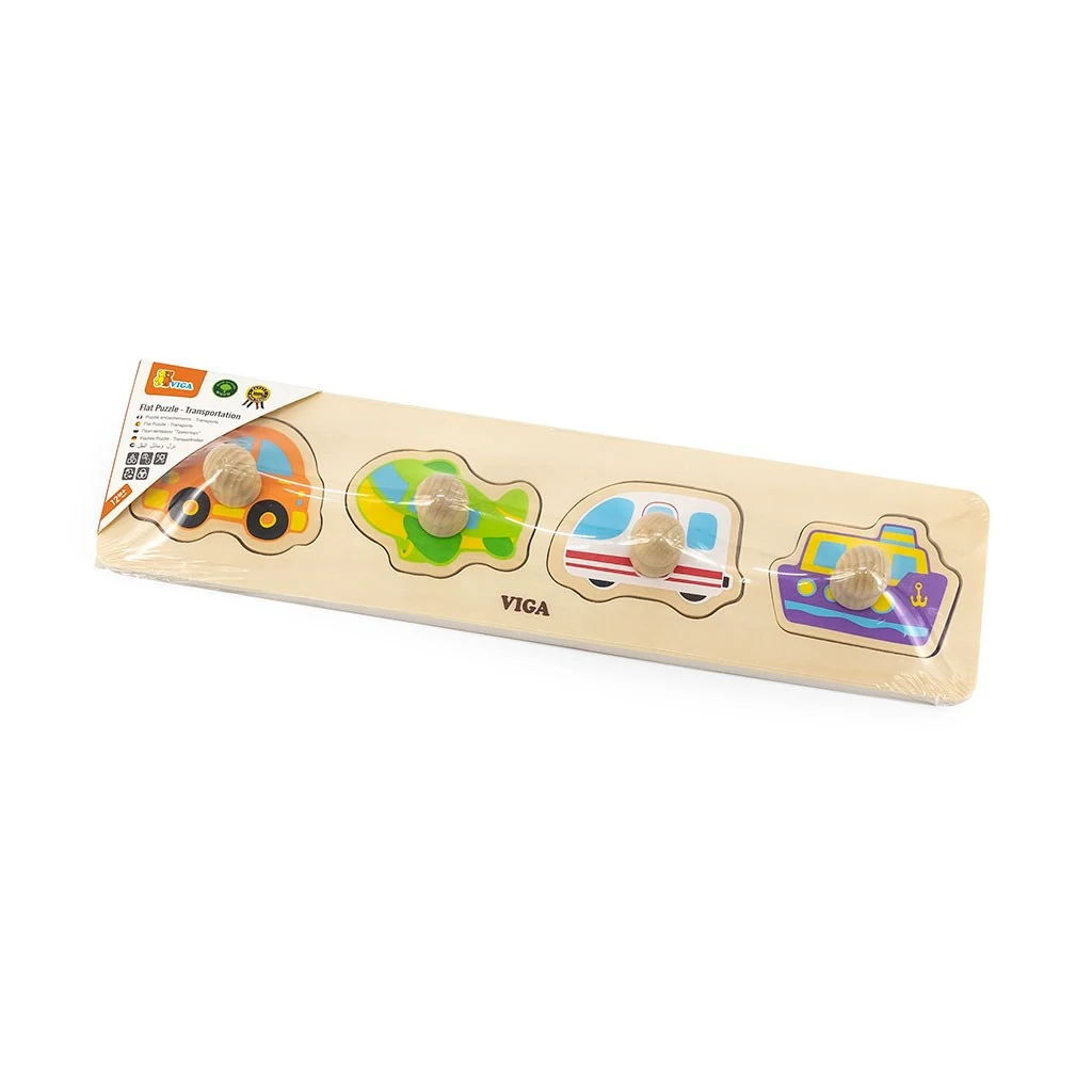 Dřevěné puzzle s úchyty pro nejmenší Viga Transport