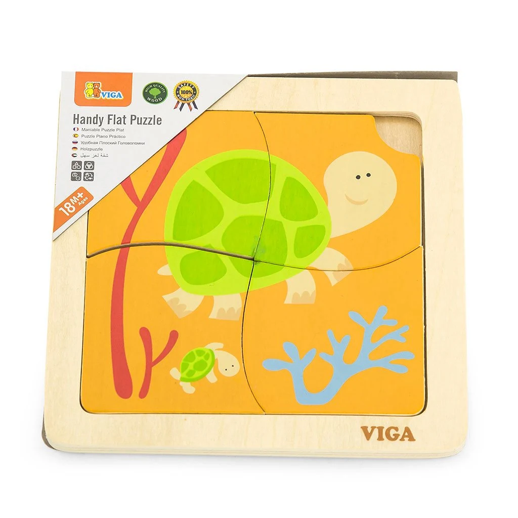 Dřevěné puzzle pro nejmenší Viga 4 ks Želvička