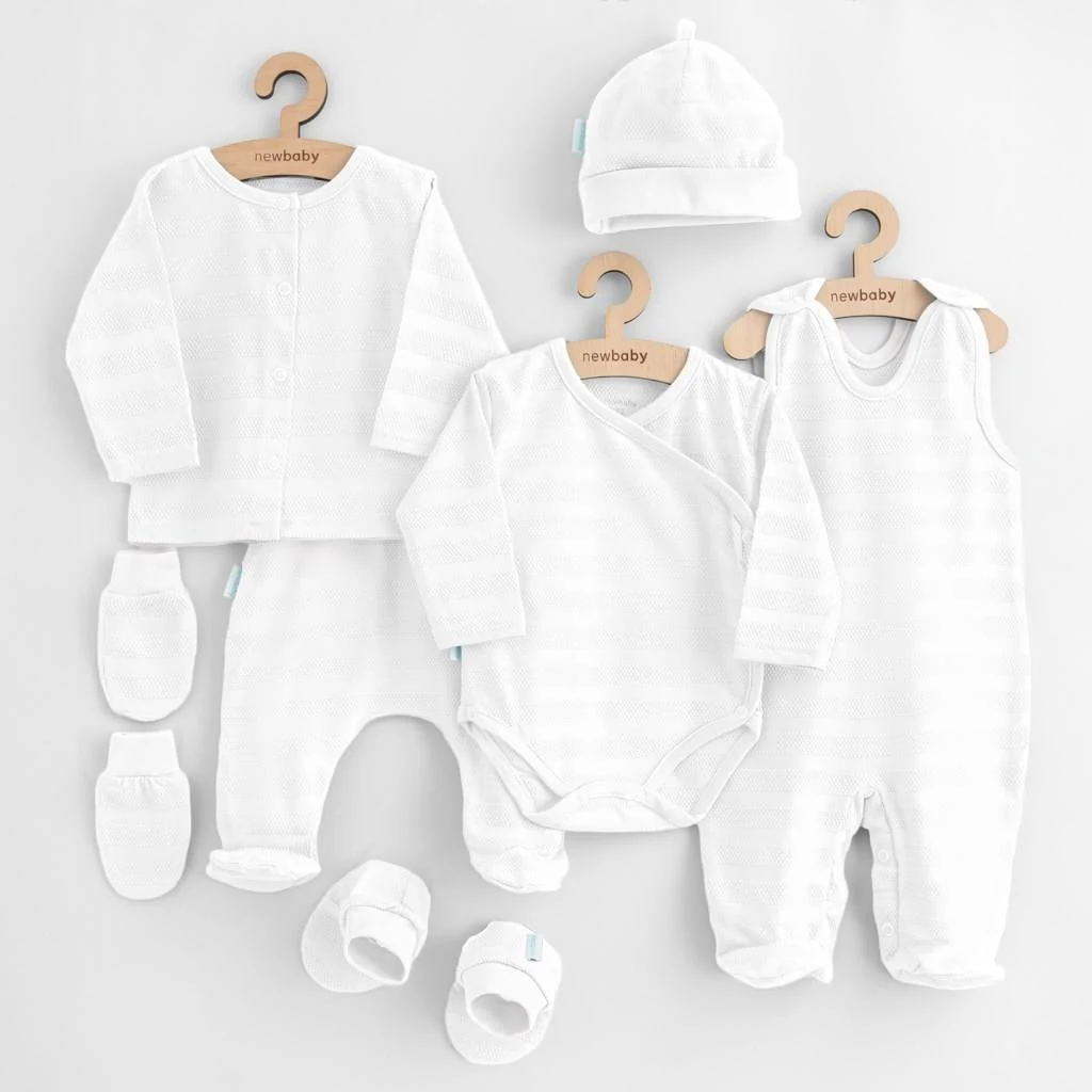 7-dílná kojenecká soupravička do porodnice New Baby I AM bílá, vel. 62 (3-6m)