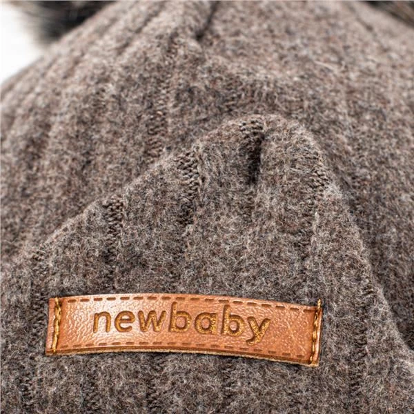 Podzimní kojenecká čepička s šátkem na krk New Baby Special One hnědá, vel. 74 (6-9m)