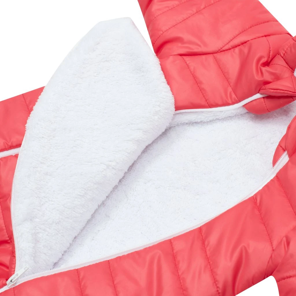 Zimní kojenecká kombinéza s kapucí a oušky New Baby Pumi red raspberry, vel. 68 (4-6m)