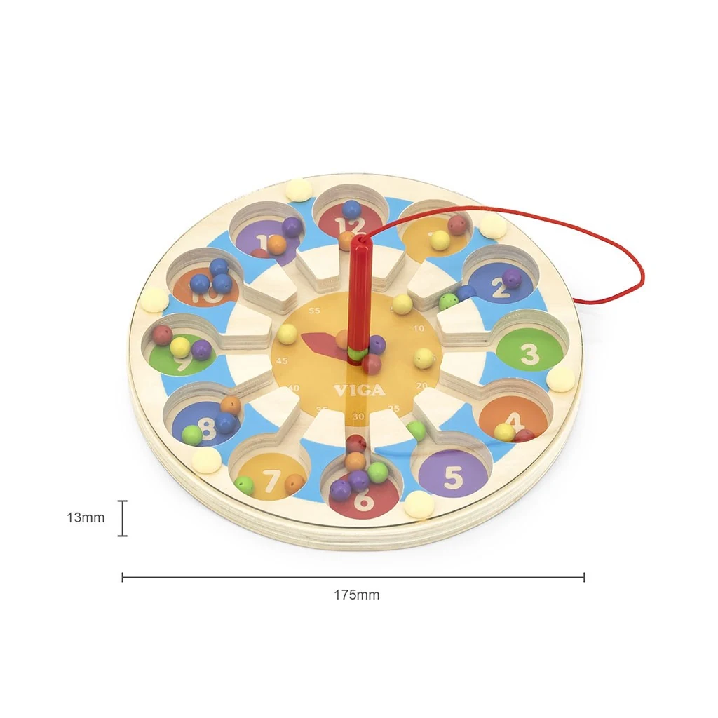Dřevěný magnetický labyrint Hodiny Viga