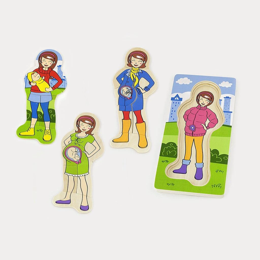 Dřevěné puzzle Viga Jak roste miminko