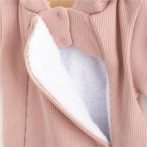 Kojenecká kombinéza s kapucí New Baby Frosty pink, vel. 62 (3-6m)