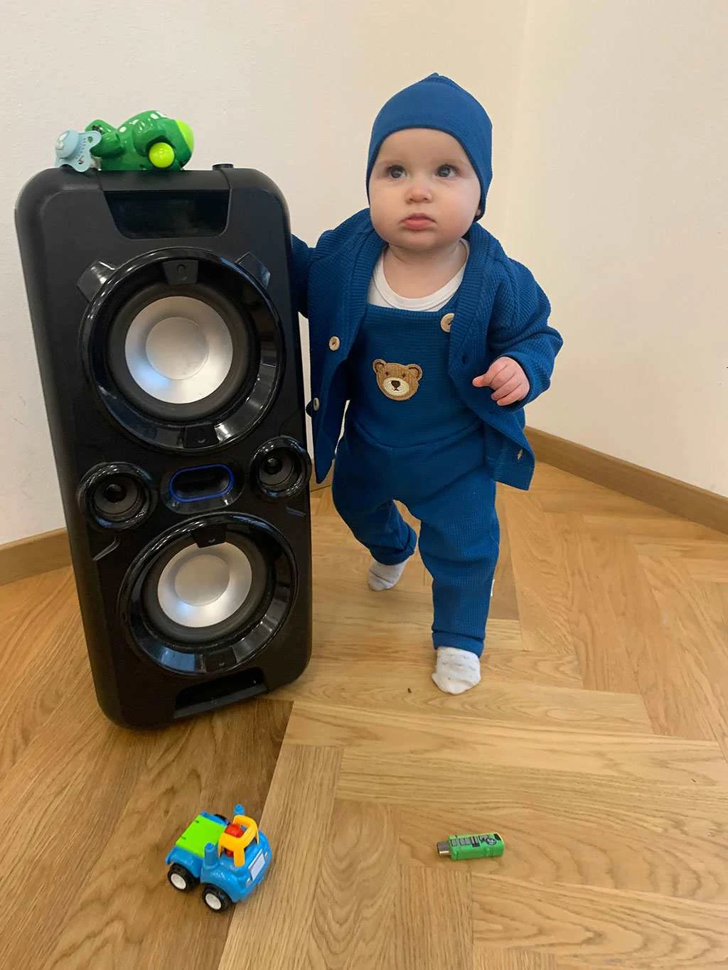 Kojenecký kabátek na knoflíky New Baby Luxury clothing Oliver modrý, vel. 56 (0-3m)