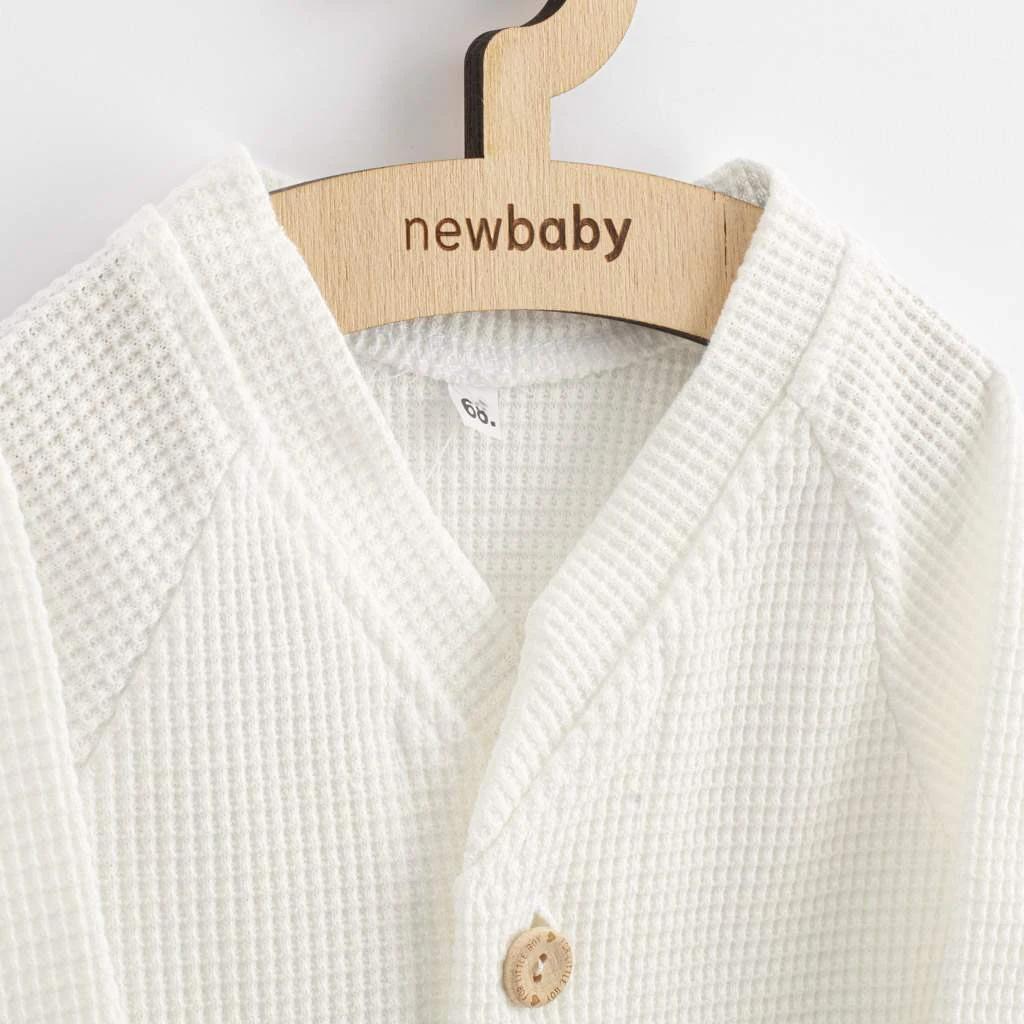 Kojenecký kabátek na knoflíky New Baby Luxury clothing Oliver bílý, vel. 74 (6-9m)
