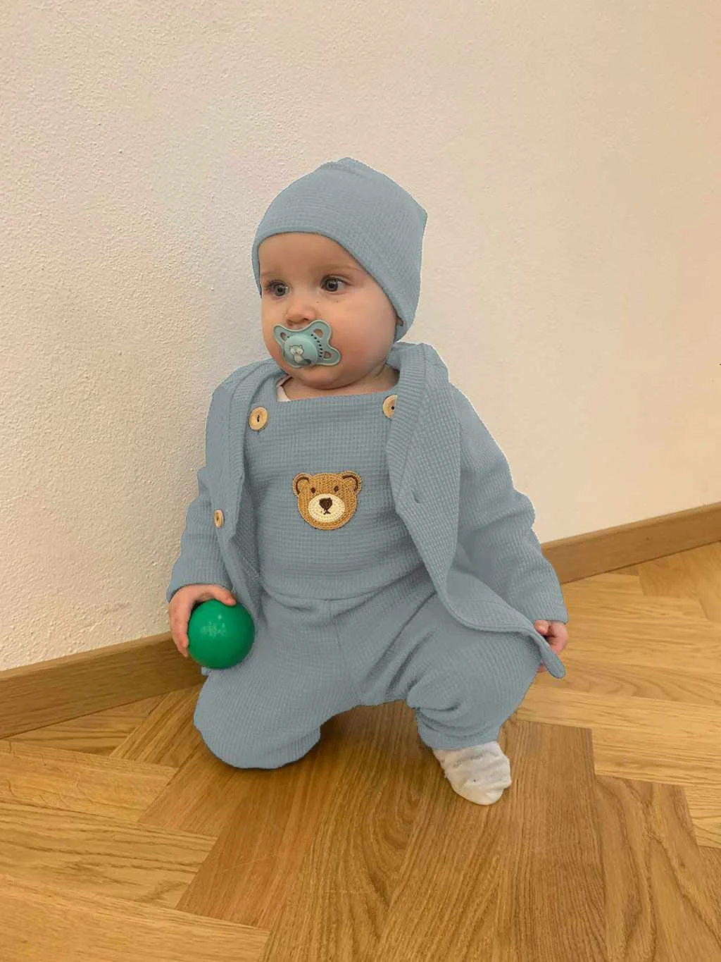 Kojenecký kabátek na knoflíky New Baby Luxury clothing Oliver šedý, vel. 80 (9-12m)