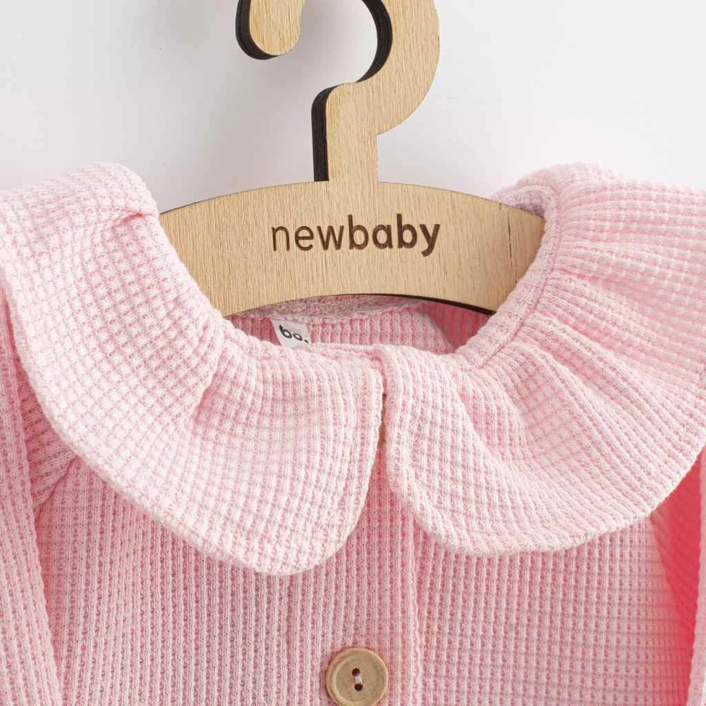 Kojenecký kabátek na knoflíky New Baby Luxury clothing Laura růžový, vel. 86 (12-18m)