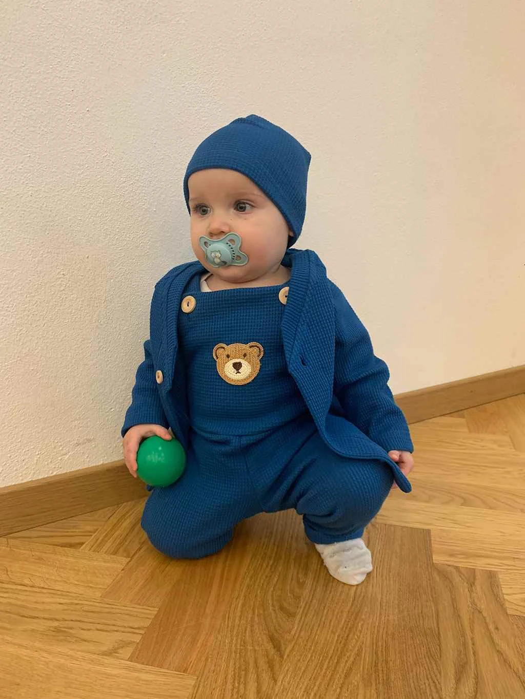 Kojenecká bavlněná čepička New Baby Luxury clothing modrá, vel. 92/98
