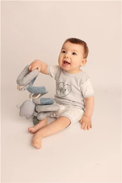 Kojenecký letní bavlněný overal New Baby Srdíčka, vel. 56 (0-3m)