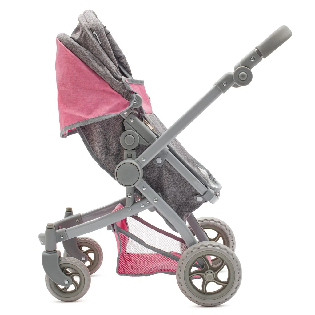 Kočárek pro panenky 2v1 Baby Mix Sophie pink-grey