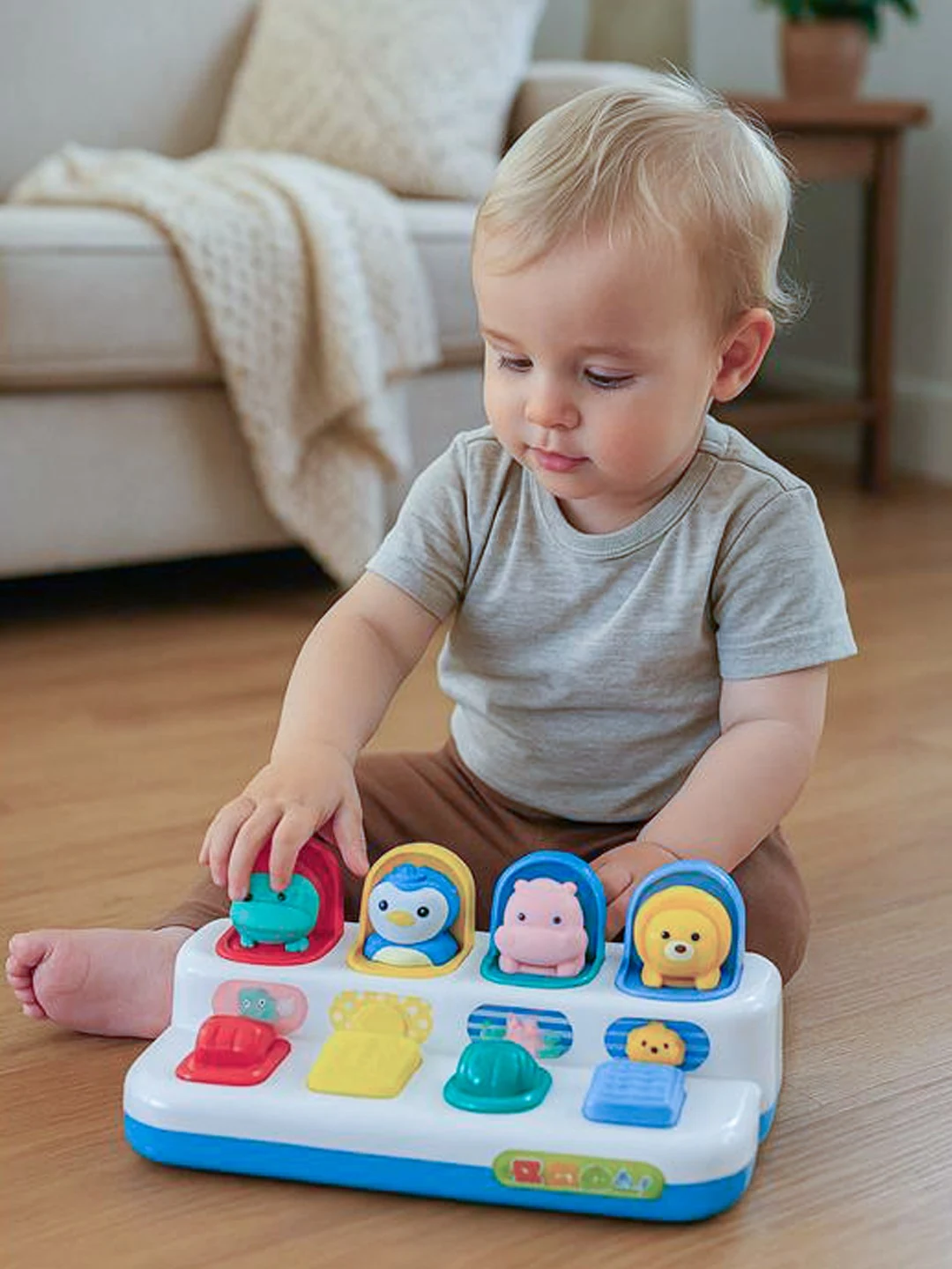Interaktivní hračka - Vyskakovací okénka se zvířátky Peekaboo Baby Mix
