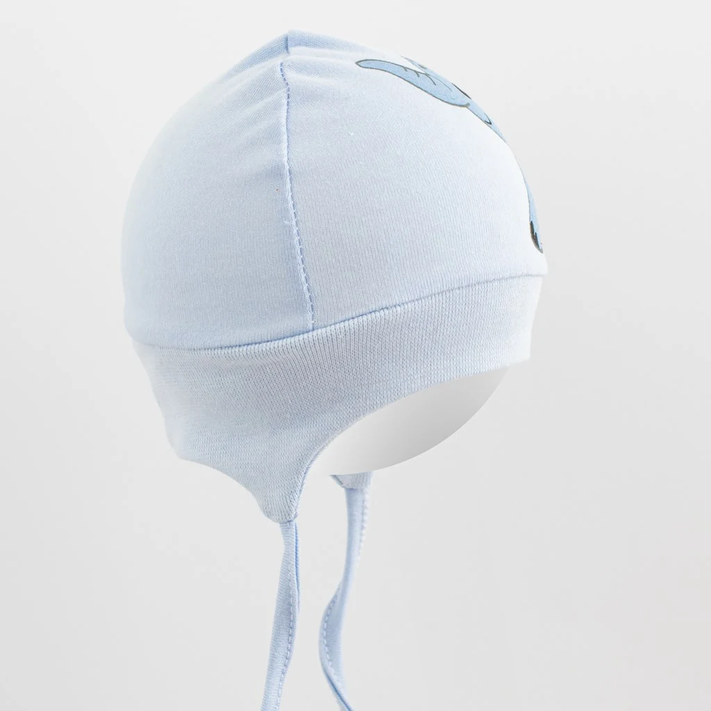Bavlněná kojenecká čepička New Baby Happy Elephant blue, vel. 68/74