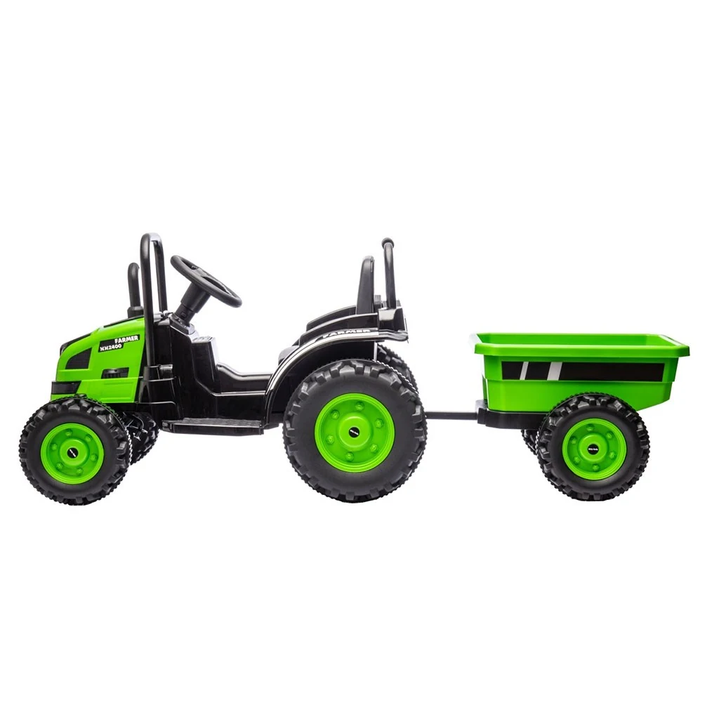 Elektrický traktor s vlečkou Milly Mally Farmer zelený