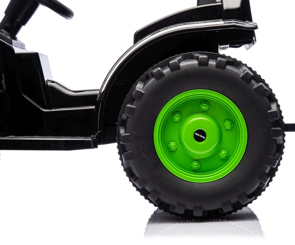 Elektrický traktor s vlečkou Milly Mally Farmer zelený