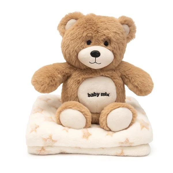 Dárková sada hnědý medvídek s dečkou Baby Mix, vel. 0- 12 m