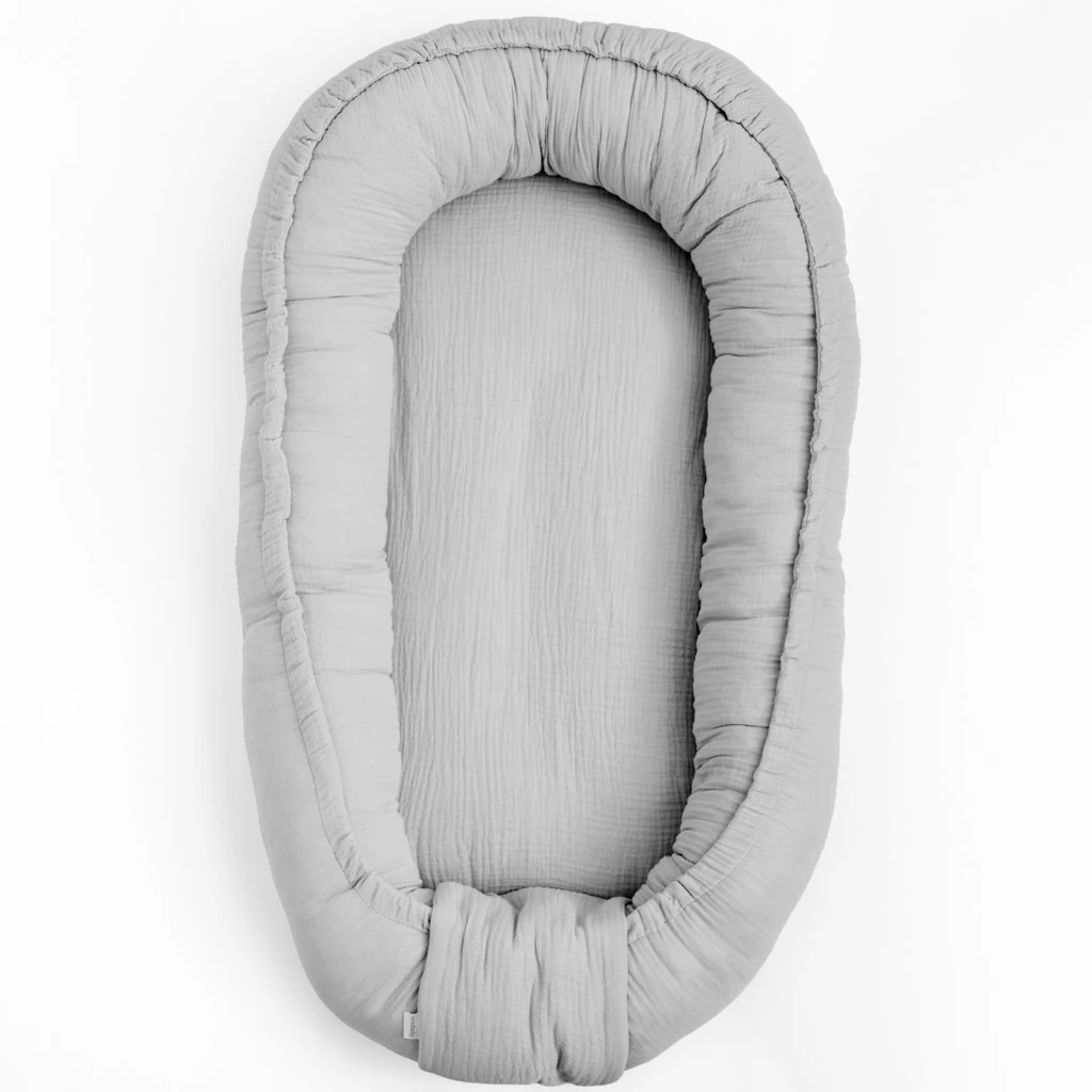 Mušelínové hnízdečko pro miminko New Baby light grey