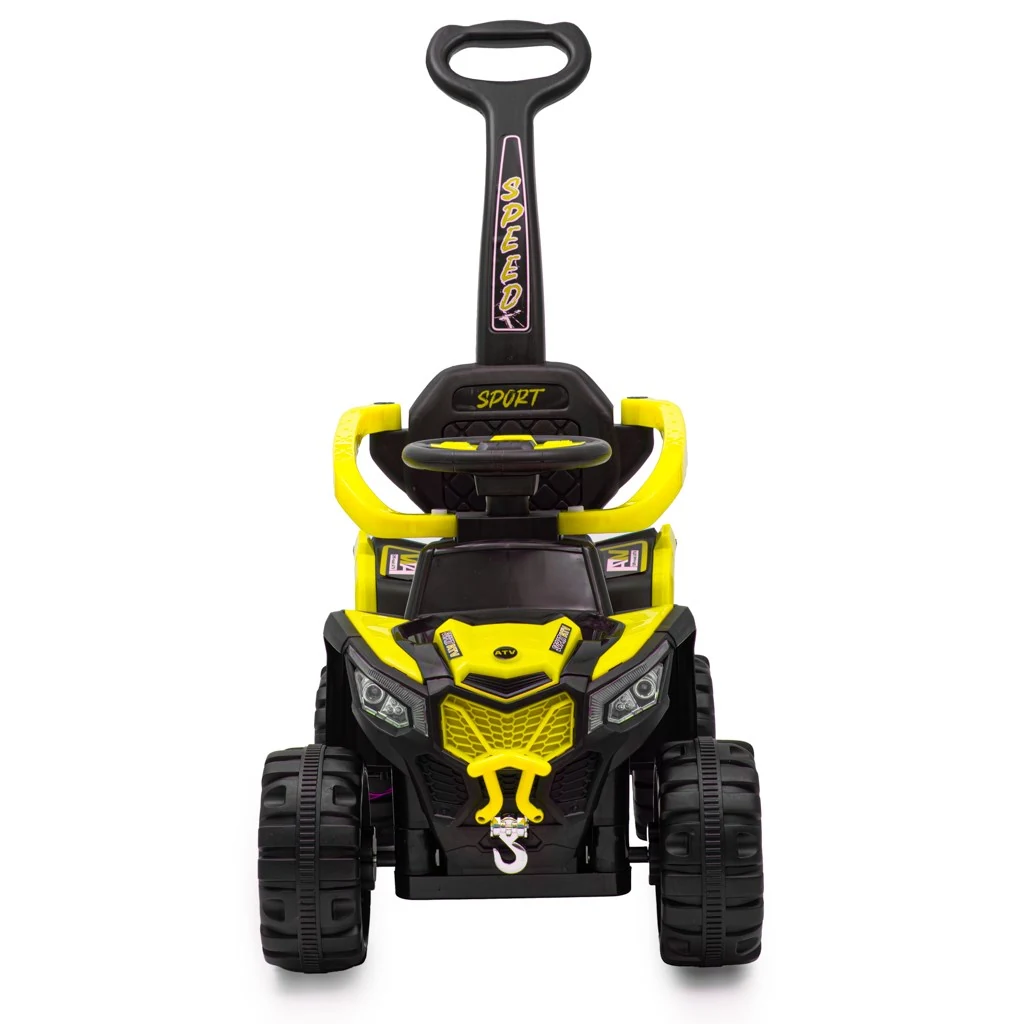 Dětské elektrické odrážedlo Baby Mix Ruggy s vodící tyčí žluté