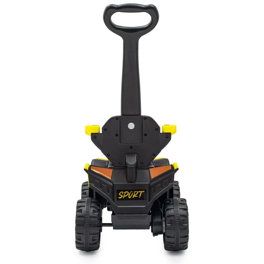 Dětské elektrické odrážedlo Baby Mix Ruggy s vodící tyčí žluté