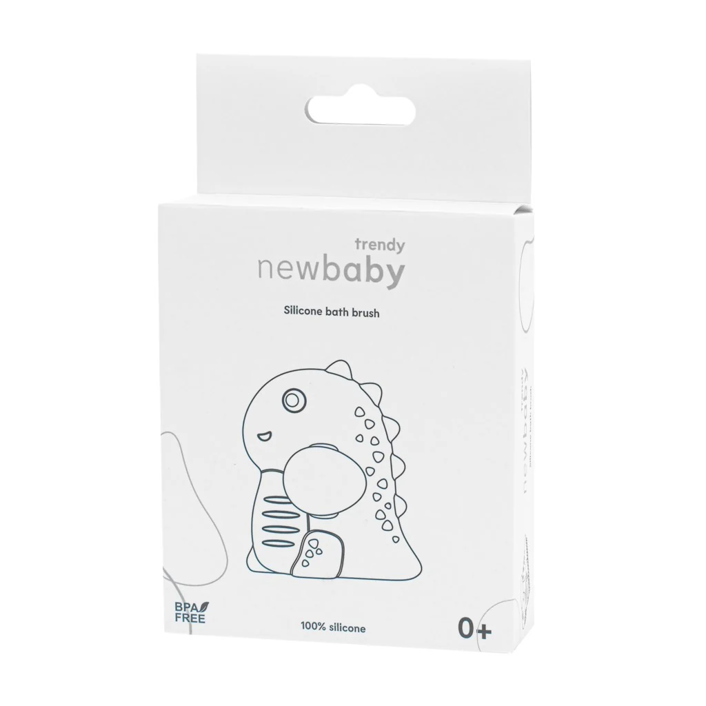 Dětský silikonový koupelový kartáč New Baby modrý