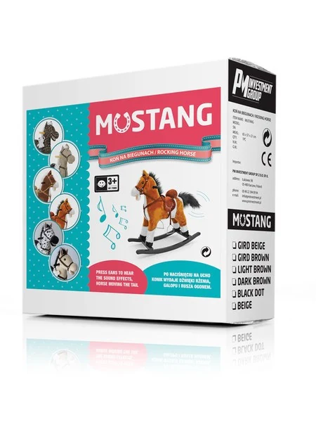 Houpací koník s melodií Milly Mally Mustang tmavě hnědý